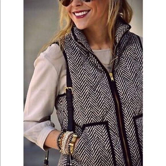 J.Crew Herringbone Down Vest V. - Picture 2 of 9